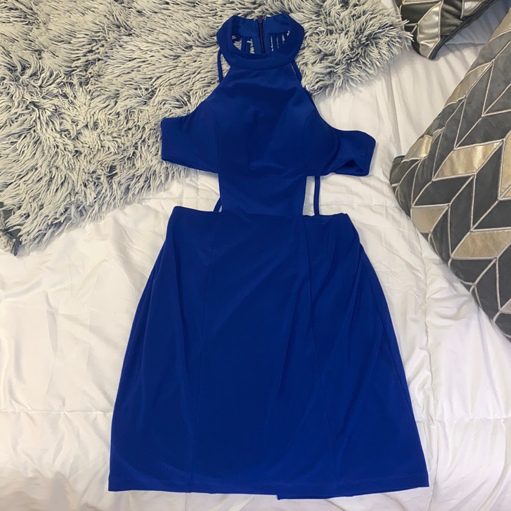 Royal blue mini dress